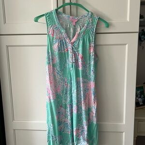 Lilly Pulitzer Sleeveless Green and Pink Patterned Dress